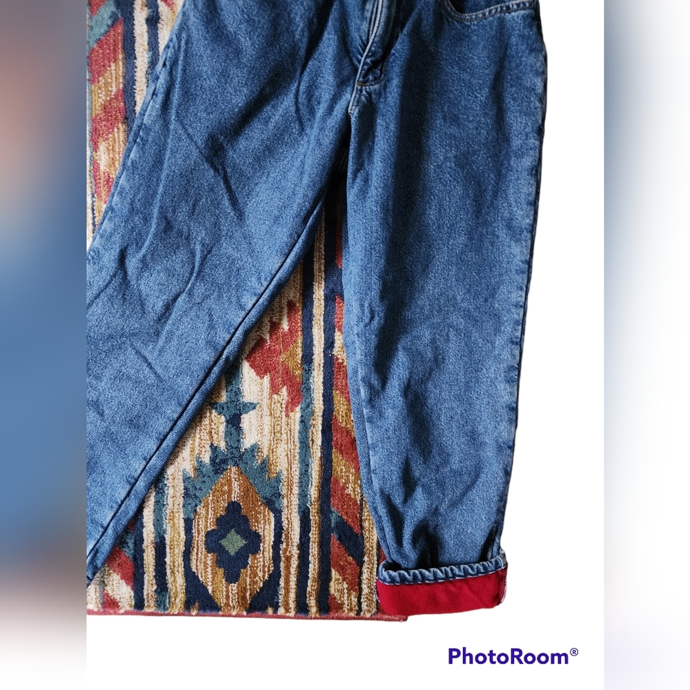 L.L.Bean Mom Jean Fleece Lined Vintage Jeans 6P - Picture 3 of 6